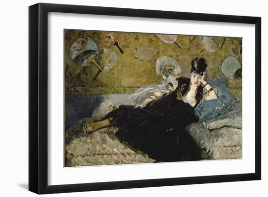 The Lady with the Fans (Nina De Callias), 1873-Edouard Manet-Framed Giclee Print