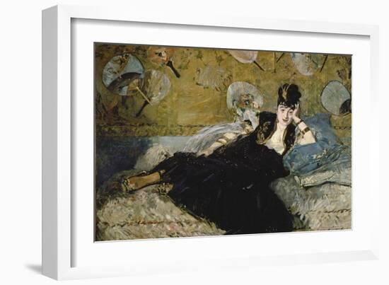 The Lady with the Fans (Nina De Callias), 1873-Edouard Manet-Framed Giclee Print