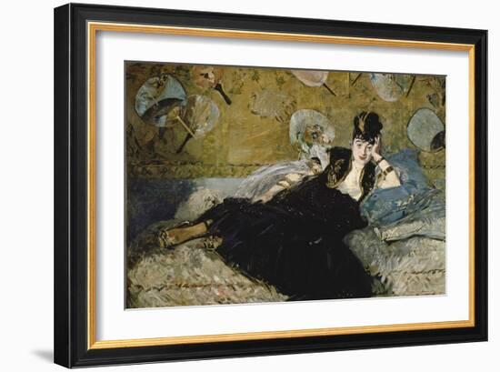 The Lady with the Fans (Nina De Callias), 1873-Edouard Manet-Framed Giclee Print