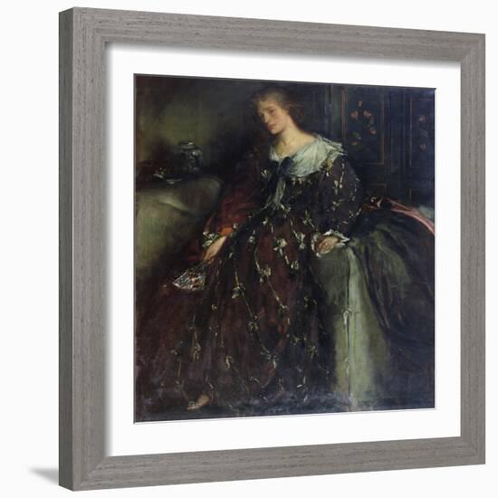 The Lady with the Green Fan, Portrait of Mrs Hacon-Charles Haslewood Shannon-Framed Giclee Print