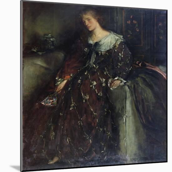 The Lady with the Green Fan, Portrait of Mrs Hacon-Charles Haslewood Shannon-Mounted Giclee Print