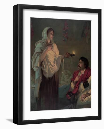 The Lady with the Lamp (Miss Nightingale at Scutari, 1854)-null-Framed Giclee Print