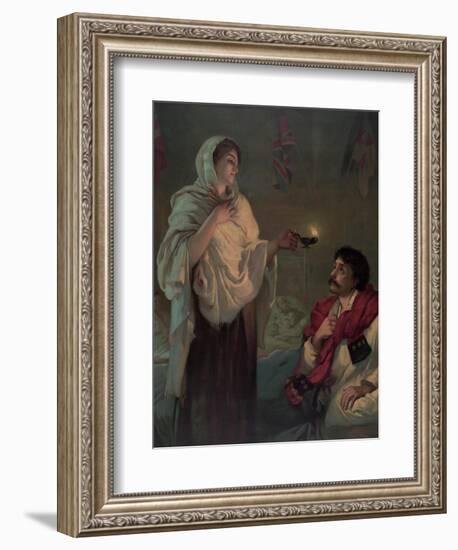 The Lady with the Lamp (Miss Nightingale at Scutari, 1854)-null-Framed Giclee Print