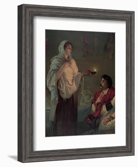 The Lady with the Lamp (Miss Nightingale at Scutari, 1854)-null-Framed Giclee Print