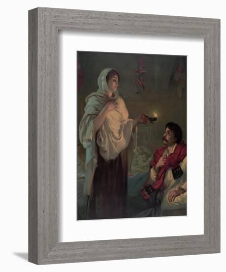 The Lady with the Lamp (Miss Nightingale at Scutari, 1854)-null-Framed Giclee Print