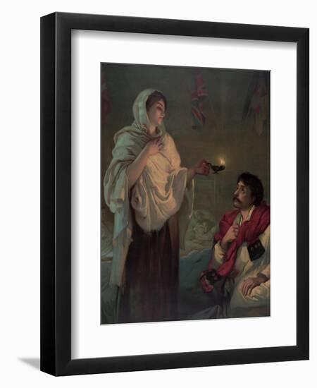 The Lady with the Lamp (Miss Nightingale at Scutari, 1854)-null-Framed Giclee Print