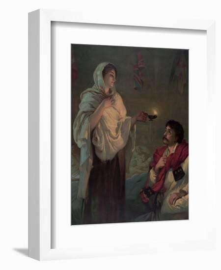 The Lady with the Lamp (Miss Nightingale at Scutari, 1854)-null-Framed Giclee Print