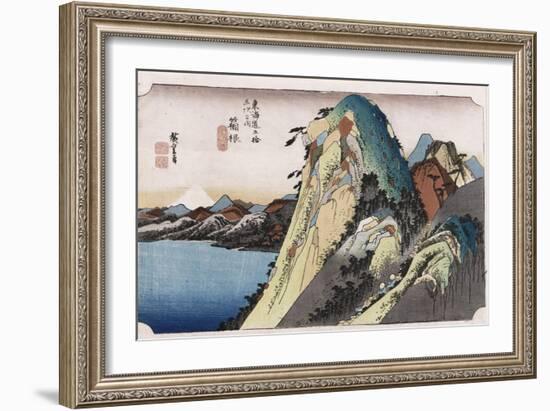 The Lake at Hakone', from the Series 'The Fifty-Three Stations of the Tokaido'-Utagawa Hiroshige-Framed Giclee Print