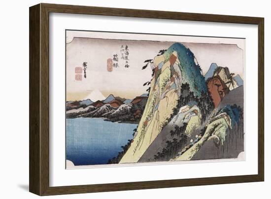 The Lake at Hakone', from the Series 'The Fifty-Three Stations of the Tokaido'-Utagawa Hiroshige-Framed Giclee Print