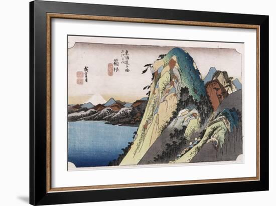 The Lake at Hakone', from the Series 'The Fifty-Three Stations of the Tokaido'-Utagawa Hiroshige-Framed Giclee Print