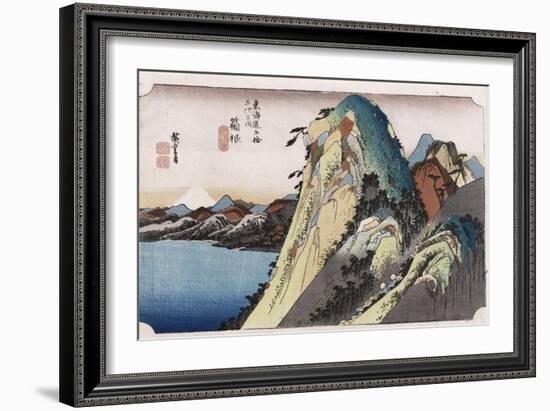 The Lake at Hakone', from the Series 'The Fifty-Three Stations of the Tokaido'-Utagawa Hiroshige-Framed Giclee Print