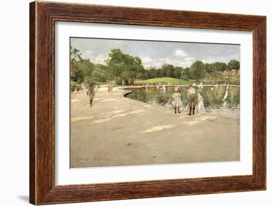 The Lake for Miniature Yachts-William Merritt Chase-Framed Art Print