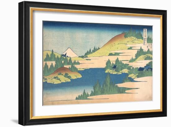 The Lake of Hakone in Sagami Province (From a Series 36 Views of Mount Fuj), 1830-1833-Katsushika Hokusai-Framed Giclee Print