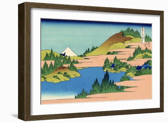 The Lake of Hakone in the Segami Province, c.1830-Katsushika Hokusai-Framed Giclee Print