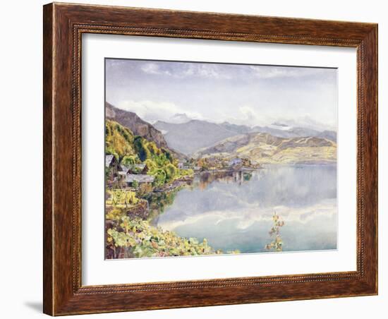 The Lake of Lucerne, Mount Pilatus in the Distance, 1857 (W/C on Paper)-John William Inchbold-Framed Giclee Print