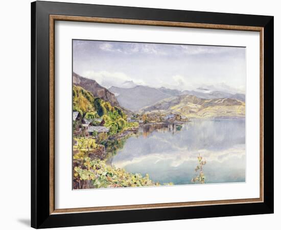 The Lake of Lucerne, Mount Pilatus in the Distance, 1857 (W/C on Paper)-John William Inchbold-Framed Giclee Print