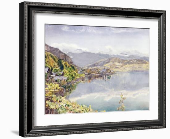 The Lake of Lucerne, Mount Pilatus in the Distance, 1857 (W/C on Paper)-John William Inchbold-Framed Giclee Print