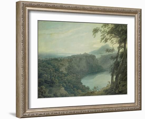 The Lake of Nemi and the Town of Genzano, 18Th Century (W/C on Paper)-John Robert Cozens-Framed Giclee Print