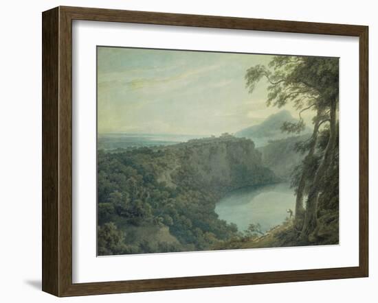 The Lake of Nemi and the Town of Genzano, 18Th Century (W/C on Paper)-John Robert Cozens-Framed Giclee Print