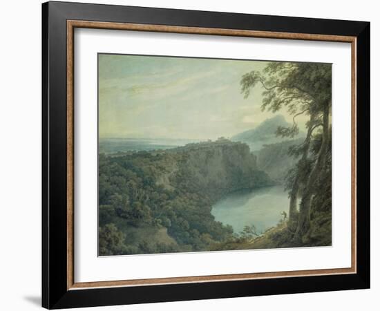 The Lake of Nemi and the Town of Genzano, 18Th Century (W/C on Paper)-John Robert Cozens-Framed Giclee Print