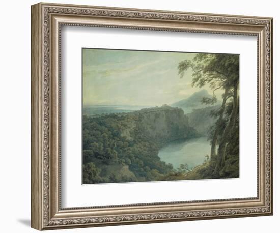 The Lake of Nemi and the Town of Genzano, 18Th Century (W/C on Paper)-John Robert Cozens-Framed Giclee Print