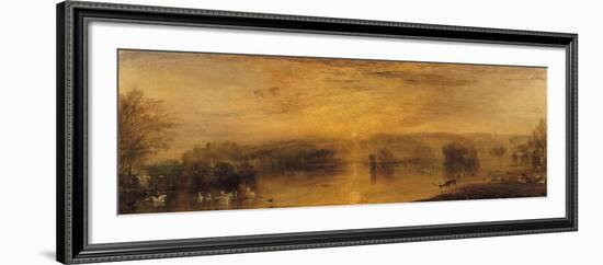 The Lake, Petworth: Sunset, a Stag Drinking, circa 1829-J. M. W. Turner-Framed Giclee Print