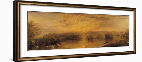 The Lake, Petworth: Sunset, a Stag Drinking, circa 1829-J. M. W. Turner-Framed Giclee Print