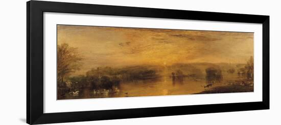 The Lake, Petworth: Sunset, a Stag Drinking, circa 1829-J. M. W. Turner-Framed Giclee Print