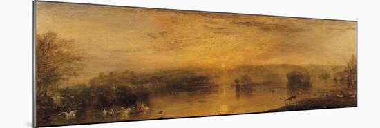 The Lake, Petworth: Sunset, a Stag Drinking, circa 1829-J. M. W. Turner-Mounted Giclee Print