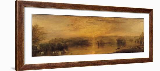 The Lake, Petworth: Sunset, a Stag Drinking, circa 1829-J. M. W. Turner-Framed Giclee Print