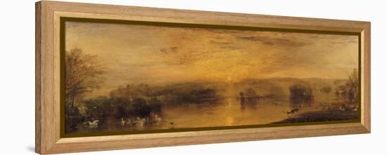 The Lake, Petworth: Sunset, a Stag Drinking, circa 1829-J. M. W. Turner-Framed Premier Image Canvas