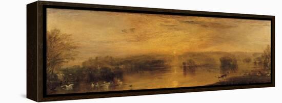 The Lake, Petworth: Sunset, a Stag Drinking, circa 1829-J. M. W. Turner-Framed Premier Image Canvas