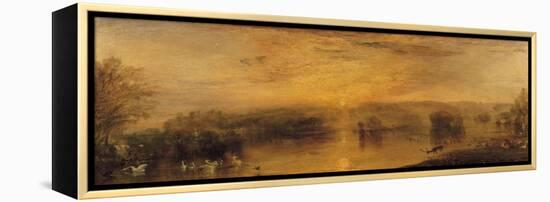 The Lake, Petworth: Sunset, a Stag Drinking, circa 1829-J. M. W. Turner-Framed Premier Image Canvas