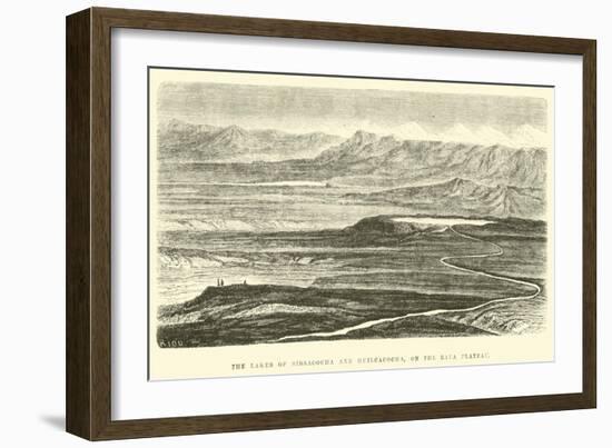 The Lakes of Sissacocha and Huilcacocha, on the Raya Plateau-Édouard Riou-Framed Giclee Print