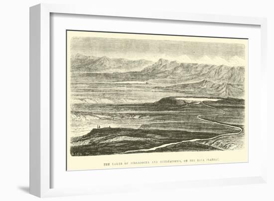 The Lakes of Sissacocha and Huilcacocha, on the Raya Plateau-Édouard Riou-Framed Giclee Print