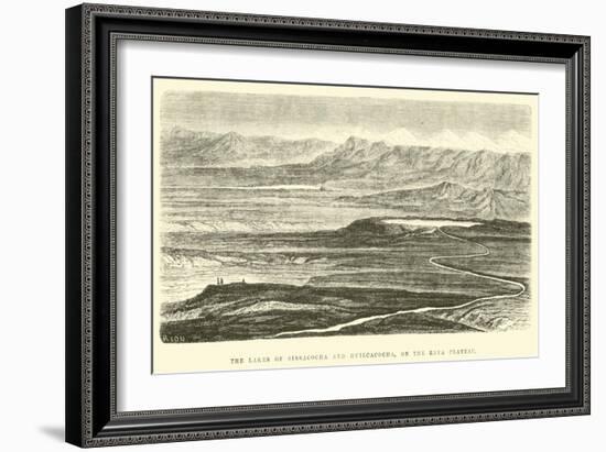 The Lakes of Sissacocha and Huilcacocha, on the Raya Plateau-Édouard Riou-Framed Giclee Print