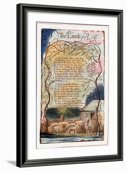 The Lamb, Illustration from 'Songs of Innocence and of Experience', C1770-1820-William Blake-Framed Giclee Print