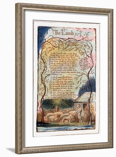 The Lamb, Illustration from 'Songs of Innocence and of Experience', C1770-1820-William Blake-Framed Giclee Print