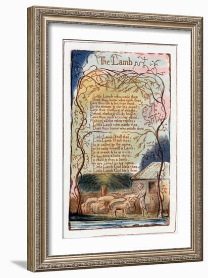 The Lamb, Illustration from 'Songs of Innocence and of Experience', C1770-1820-William Blake-Framed Giclee Print