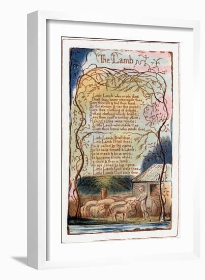 The Lamb, Illustration from 'Songs of Innocence and of Experience', C1770-1820-William Blake-Framed Giclee Print