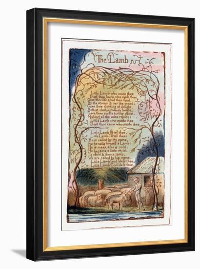The Lamb, Illustration from 'Songs of Innocence and of Experience', C1770-1820-William Blake-Framed Giclee Print