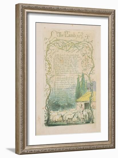 'The Lamb,' Plate 17 from 'Songs of Innocence,' 1789-William Blake-Framed Giclee Print