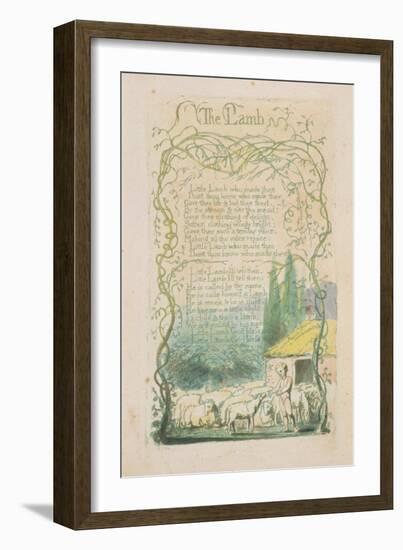 'The Lamb,' Plate 17 from 'Songs of Innocence,' 1789-William Blake-Framed Giclee Print