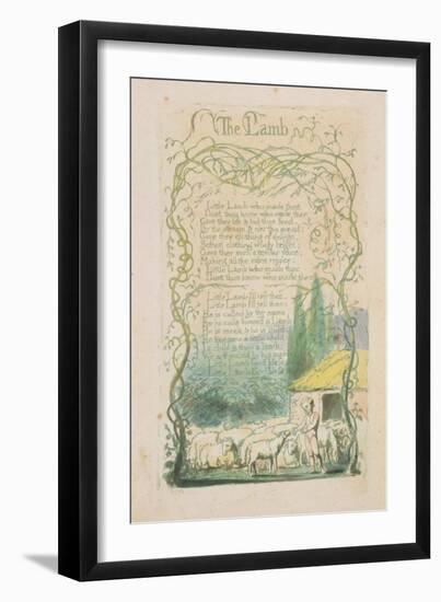 'The Lamb,' Plate 17 from 'Songs of Innocence,' 1789-William Blake-Framed Giclee Print