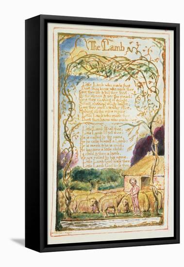 The Lamb: Plate 8 from 'Songs of Innocence and of Experience' C.1815-26-William Blake-Framed Premier Image Canvas