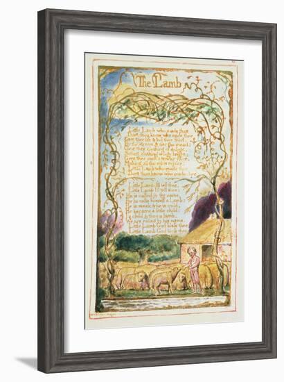 The Lamb: Plate 8 from 'Songs of Innocence and of Experience' C.1815-26-William Blake-Framed Giclee Print