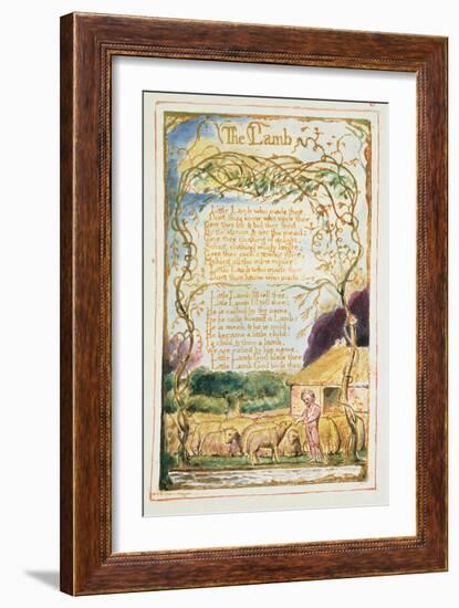 The Lamb: Plate 8 from 'Songs of Innocence and of Experience' C.1815-26-William Blake-Framed Giclee Print