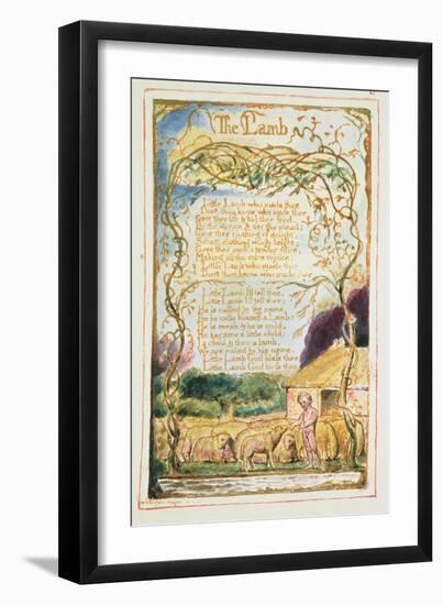 The Lamb: Plate 8 from 'Songs of Innocence and of Experience' C.1815-26-William Blake-Framed Giclee Print