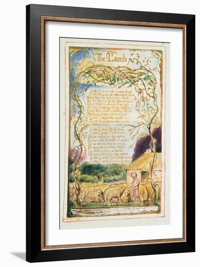 The Lamb: Plate 8 from 'Songs of Innocence and of Experience' C.1815-26-William Blake-Framed Giclee Print