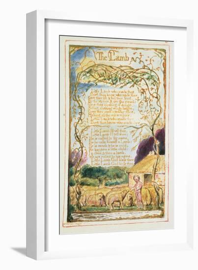 The Lamb: Plate 8 from 'Songs of Innocence and of Experience' C.1815-26-William Blake-Framed Giclee Print